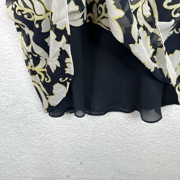 Ann Taylor Silk Cocktail Dress Shirred Bust Fluted Sz 14 Sash Tie Shelf Bra Chic - Picture 4 of 14